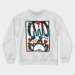 Cool Graffiti Doodle Orange Blue Lovely Creatures Crewneck Sweatshirt